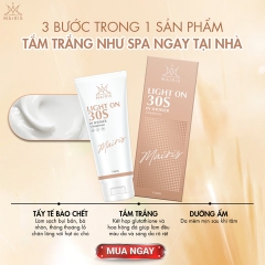 COMBO TẮM Ủ TRẮNG 30S LIGHT ON VÀ BODY TRUYỀN TRẮNG 3 DAYS MAIRIS - TẨY TẾ BÀO CHẾT, DƯỠNG TRẮNG MỊN, CHỐNG NẮNG- MAIRIS