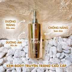COMBO TẮM Ủ TRẮNG 30S LIGHT ON VÀ BODY TRUYỀN TRẮNG 3 DAYS MAIRIS - TẨY TẾ BÀO CHẾT, DƯỠNG TRẮNG MỊN, CHỐNG NẮNG- MAIRIS