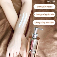 COMBO TẮM Ủ TRẮNG 30S LIGHT ON VÀ BODY TRUYỀN TRẮNG 3 DAYS MAIRIS - TẨY TẾ BÀO CHẾT, DƯỠNG TRẮNG MỊN, CHỐNG NẮNG- MAIRIS
