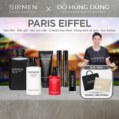 GIFTBOX COMBO 6 PARIS EIFFEL NƯỚC HOA NAM - SỮA TẮM - DẦU GỘI - DUNG DỊCH VỆ SINH - SỮA RỬA MẶT - SON DƯỠNG SIRMEN