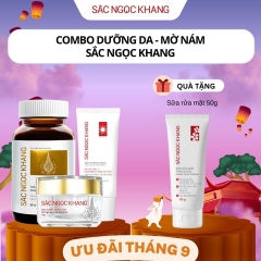 BỘ DƯỠNG DA MỜ NÁM (KEM CHỐNG NẮNG SA MẠC + SẮC NGỌC KHANG VI TẢO LỤC 60V + KEM ĐÊM 10G)- SẮC NGỌC KHANG