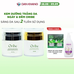 BỘ ĐÔI SẢN PHẨM DƯỠNG TRẮNG DA NGÀY VÀ ĐÊM ORIBE GIÚP DƯỠNG ẨM, TRẮNG DA, CHỐNG LÃO HÓA, MỜ NÁM - ORIBE