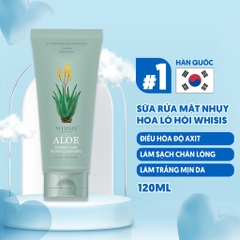 SỮA RỬA MẶT TINH CHẤT NHỤY HOA LÔ HỘI ĐIỀU HÒA ĐỘ AXIT CỦA DA 120ML - WHISIS
