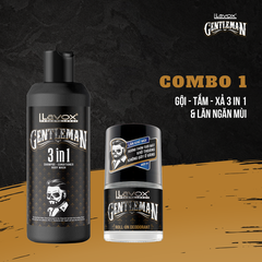 COMBO DẦU GỘI - XẢ - TẮM 3IN1 & LĂN KHỬ MÙI LAVOX GENTLEMAN - LAVOX PROFESSIONAL