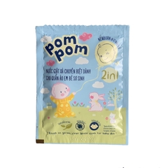 THÙNG 240 GÓI] GEL GIẶT XẢ NEWBORN DÀNH CHO BÉ SƠ SINH (0 - 12 THÁNG)- GÓI DÙNG THỬ 20ML - POM POM