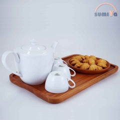 KHAY GỖ HÌNH CHỮ NHẬT, KHAY GỖ DÙNG ĐỂ TRÀ BÁNH HOẶC TRANG TRÍ - SUMIYA