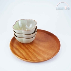 KHAY GỖ HÌNH TRÒN, KHAY GỖ DÙNG ĐỂ TRÀ BÁNH