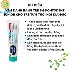 KEM ĐÁNH RĂNG TRẺ EM JUNIOR CHO TRẺ TỪ 6 TUỔI - DONTODENT