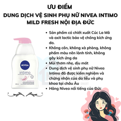 DUNG DỊCH VỆ SINH PHỤ NỮ INTIMO SENSITIVE NỘI ĐỊA ĐỨC 250ML - NIVEA