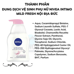 DUNG DỊCH VỆ SINH PHỤ NỮ INTIMO SENSITIVE NỘI ĐỊA ĐỨC 250ML - NIVEA