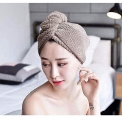 KHĂN QUẤN Ủ TÓC SIÊU THẤM MÀU TRƠN, KHĂN MŨ LÀM KHÔ TÓC SIÊU TIỆN ÍCH - DMASTORE