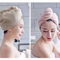 KHĂN QUẤN Ủ TÓC SIÊU THẤM MÀU TRƠN, KHĂN MŨ LÀM KHÔ TÓC SIÊU TIỆN ÍCH - DMASTORE