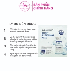 MẶT NẠ DƯỠNG TRẮNG SUR MEDIC BRIGHT GLUTATHIONE MASK HỘP 10 MIẾNG - GLUTATHIONE MASK