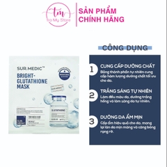 MẶT NẠ DƯỠNG TRẮNG SUR MEDIC BRIGHT GLUTATHIONE MASK HỘP 10 MIẾNG - GLUTATHIONE MASK