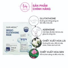 MẶT NẠ DƯỠNG TRẮNG SUR MEDIC BRIGHT GLUTATHIONE MASK HỘP 10 MIẾNG - GLUTATHIONE MASK