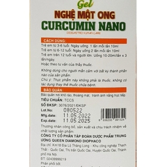 GEL NGHỆ MẬT ONG CURCUMIN NANO GIẢM VIÊN LOÉT DẠ DÀY, TÁ TRÀNG HỘP 20 GÓI - QUEEN DIAMOND DIOPHACO