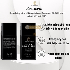 KEM CHỐNG NẮNG TẾ BÁO GỐC CELL SHOCK BRIGHTENING BI-PHASE VEIL SPF50+ PA++++ 50ML LAURA SUNSHINE