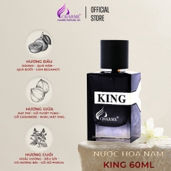 NƯỚC HOA NAM CHARME KING CHÍNH HÃNG LƯU HƯƠNG THƠM LÂU 7-12 TIẾNG HƯƠNG GỖ ĐẦY LÔI CUỐN 60ML - CHARME