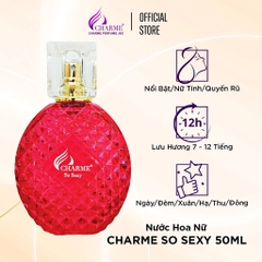 NƯỚC HOA NỮ CHARME SO SEXY 50ML LƯU HƯƠNG LÂU PHONG CÁCH QUYẾN RŨ, SANG TRỌNG, HIỆN ĐẠI NƯỚC HOA CHÍNH HÃNG