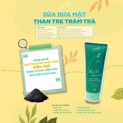 [100GR] SỮA RỬA MẶT THAN TRE TRÀM TRÀ KIỀM DẦU 8 TIẾNG, NGỪA MỤN, KHÔNG KHÔ DA - GUO