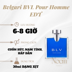NƯỚC HOA BVLGARI BVL POUR HOMME EDT 30ML - NOEM