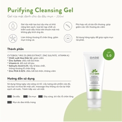 GEL RỬA MẶT BABE 200ML SẠCH SÂU