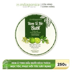 COMBO 2 KEM Ủ TÓC BƯỞI PHỤC HỒI TÓC HƯ TỔN, KÍCH THÍCH MỌC TÓC TỪ TINH DẦU BƯỞI NGUYÊN CHẤT 250G - MILAGANICS