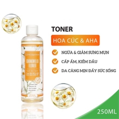 COMBO 2 NƯỚC HOA HỒNG TONER HOA CÚC & AHA NGỪA MỤN, GIẢM DẦU (250ML/CHAI) - MILAGANICS