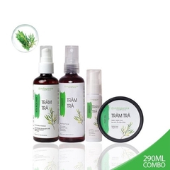 BỘ DƯỠNG DA NGỪA MỤN, GIẢM THÂM TINH DẦU TRÀM TRÀ: SỮA RỬA MẶT, TONER, SERUM KHÔ MỤN, MẶT NẠ ĐẤT SÉT - MILAGANICS