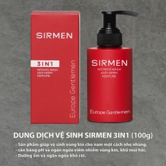 DUNG DỊCH VỆ SINH NAM 3 IN 1 SIRMEN EUROPE GENTLEMEN HƯƠNG NƯỚC HOA CHÂU ÂU NAM TÍNH QUYẾN RŨ DÒNG CAO CẤP 100G - SIRMEN