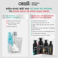 DUNG DỊCH VỆ SINH NAM DẠNG BỌT CAO CẤP HƯƠNG NƯỚC HOA ORISS 120ML GIÚP LÀM SẠCH - KHỬ MÙI - NGĂN NGỪA VI KHUẨN NẤM NGỨA