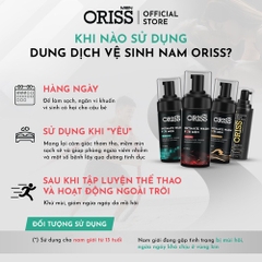 DUNG DỊCH VỆ SINH NAM DẠNG BỌT CAO CẤP HƯƠNG NƯỚC HOA ORISS 120ML GIÚP LÀM SẠCH - KHỬ MÙI - NGĂN NGỪA VI KHUẨN NẤM NGỨA