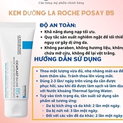 KEM DƯỠNG ẨM B5 LA ROCHE POSAY, PHỤC HỒI TÁI TẠO CHO DA DẦU MỤN DA KHÔ DA NHẠY CẢM CHÍNH HÃNG 40ML - LA ROCHE POSAY