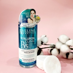 [ TẶNG SERUM 5% GLYCOL ] NƯỚC TẨY TRANG EVELINE HYALURONIC CLINIC B5 DƯỠNG ẨM DA 500ML