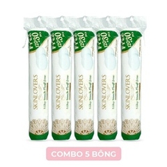 [ TẶNG 1 MIẾNG MẶT NẠ ] COMBO 5 GÓI BÔNG TẨY TRANG 100% BOCOTON 120+30 MIẾNG - SKINLOVERS