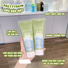 SỮA RỬA MẶT RAU MÁ PRETTY SKIN HÀN QUỐC THE PURE JEJU CICA CLEANSING FOAM 150ML