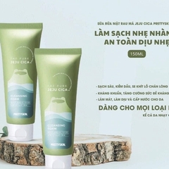 SỮA RỬA MẶT RAU MÁ PRETTY SKIN HÀN QUỐC THE PURE JEJU CICA CLEANSING FOAM 150ML