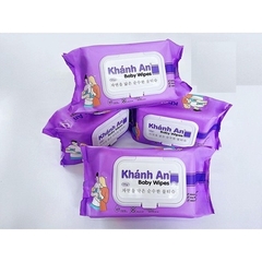 KHĂN ƯỚT KHÔNG MÙI KHÁNH AN GÓI 100 TỜ