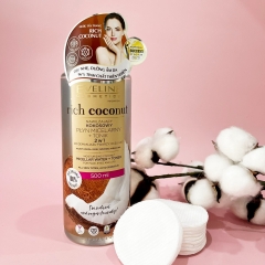 [ TẶNG 1 HỘP TĂM RĂNG ] NƯỚC TẨY TRANG RICH COCONUT DƯỠNG ẨM TINH DẦU DỪA 2 TÁC ĐỘNG 500ML- EVELINE