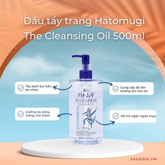 DẦU TẨY TRANG DƯỠNG ẨM VÀ LÀM SÁNG DA 500ML/CHAI - HATOMUGI