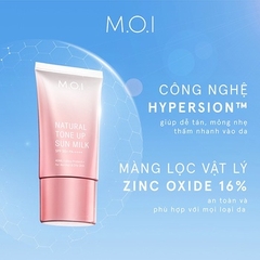 M.O.I-KEM CHỐNG NẮNG NÂNG TONE TỰ NHIÊN M.O.I NATURAL TONE UP SUN MILK - TẶNG KÈM TONER OR SỬA RỬA MẶT DA
