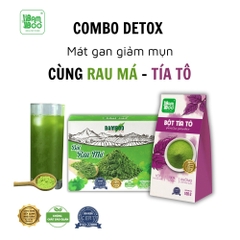 COMBO DETOX DƯỠNG DA GIẢM MỤN BỘT RAU MÁ - TÍA TÔ BAMBOO NGUYÊN CHẤT