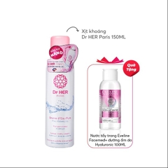 TẶNG NƯỚC TẨY TRANG 100ML ] XỊT KHOÁNG CẤP ẨM DA 150ML - DR HER PARIS