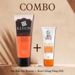 COMBO SỮA RỬA MẶT REXSON VÀ KEM CHỐNG