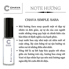 NƯỚC HOA NỮ MINI SIMPLE SARA 5ML PHONG CÁCH XỊT - CHAVA