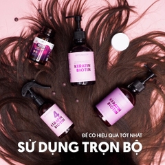 KEM Ủ TÓC BIOTIN & KERATIN CÔNG THỨC PHỤC HỒI TÓC CHUYÊN SÂU - DƯỠNG TÓC CHUẨN SPA 200GR (HŨ)-MILAGANICS