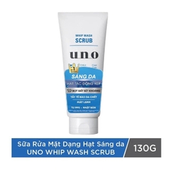 SỮA RỬA MẶT CHO NAM UNO TẠO BỌT SÁNG DA CHO DA SẦN 130G WHIP WASH SCRUB - SHISEIDO