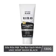 SỮA RỬA MẶT TẠO BỌT SẠCH NHỜN WHIP WASH BLACK UNO 130GR - SHISEIDO