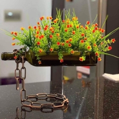 BÌNH HOA, LỌ HOA THỦY TINH HÌNH CHAI KÈM DÂY XÍCH, LỌ HOA BAY TRANG TRÍ, DECOR ĐỘC ĐÁO