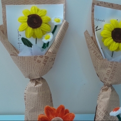 BÓ HOA HƯỚNG DƯƠNG KẼM NHUNG HANDMADE
